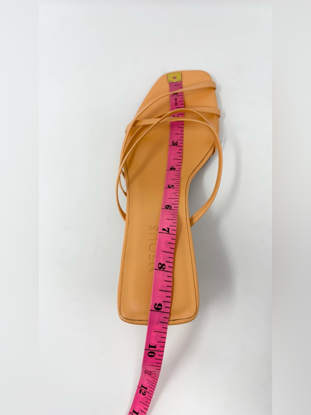 NEOUS Mannia Slide Crisscross Sandals Beige Sherbet Orange Leather Size 37 7 New - Picture 14 of 15